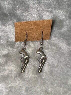 Silver Revolver Earrings